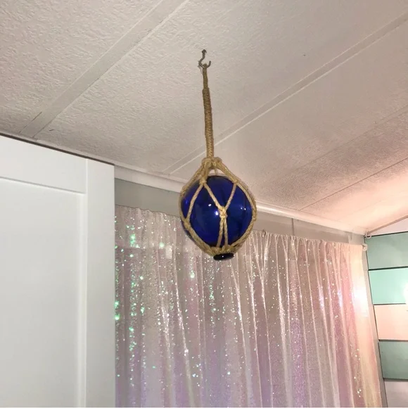 Glass Buoys Turquoise and Cobalt Blue Approximate Circumference 17” 21” - Picture 3 of 7